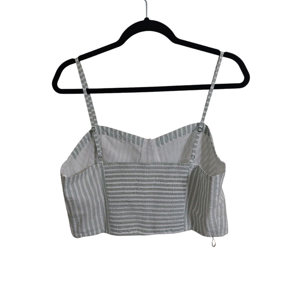 Anthropologie Gray Striped Crop Top - Picture 2 of 7